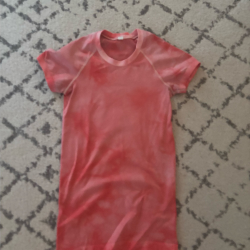Lululemon Swiftly Tech Short Sleeve Shirt 2.0 Marble Dye Raspberry Cream